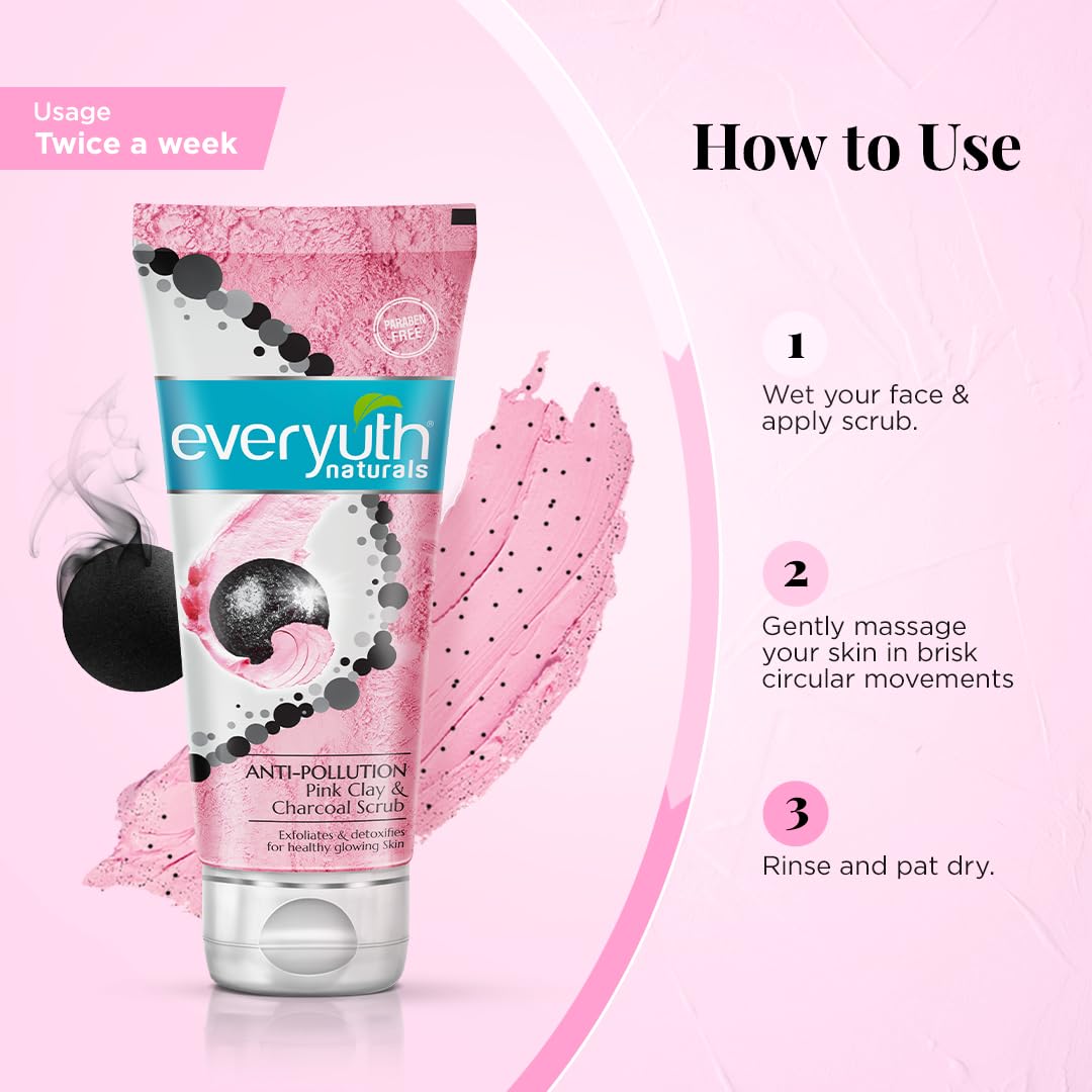 EVERYUTH NATURALS ANTI POLLUTION CHARCOAL SCRUB 50GM