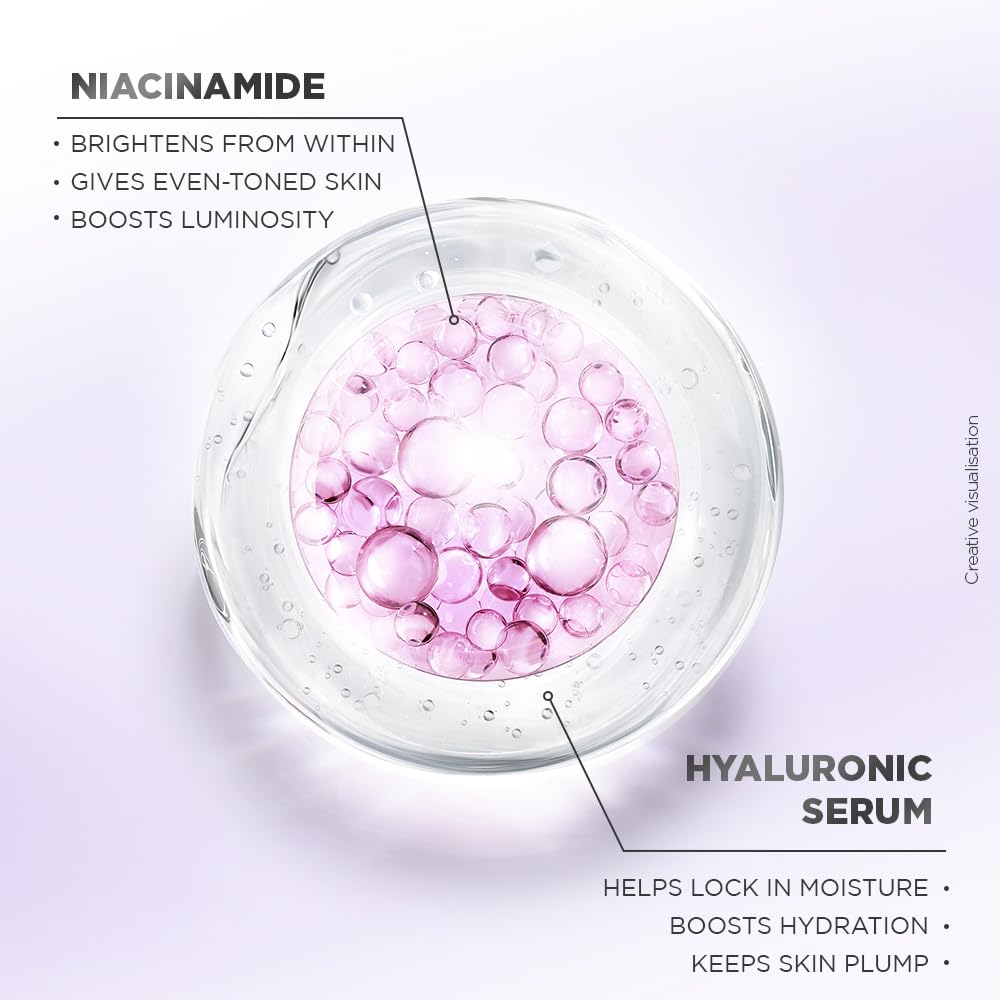 GLOW AND LOVELY GLASSBRIGHT ULTRALIGHT GEL CREAM WITH NIACINAMIDE, HYALURONIC SERUM 23GM