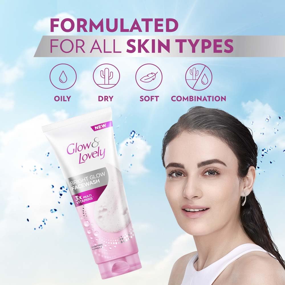 GLOW AND LOVELY BRIGHT GLOW FACE WASH 100GM