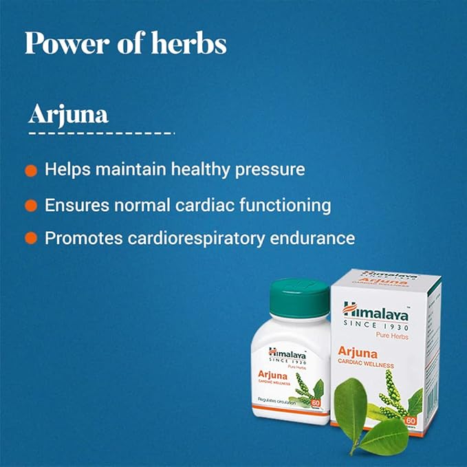 HIMALAYA ARJUNA - 60 TABLETS, WHITE