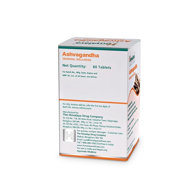 HIMALAYA ASHWAGANDHA GENERAL WELLNESS TABLETS REJUVENATES MIND & BODY 60 TABLETS