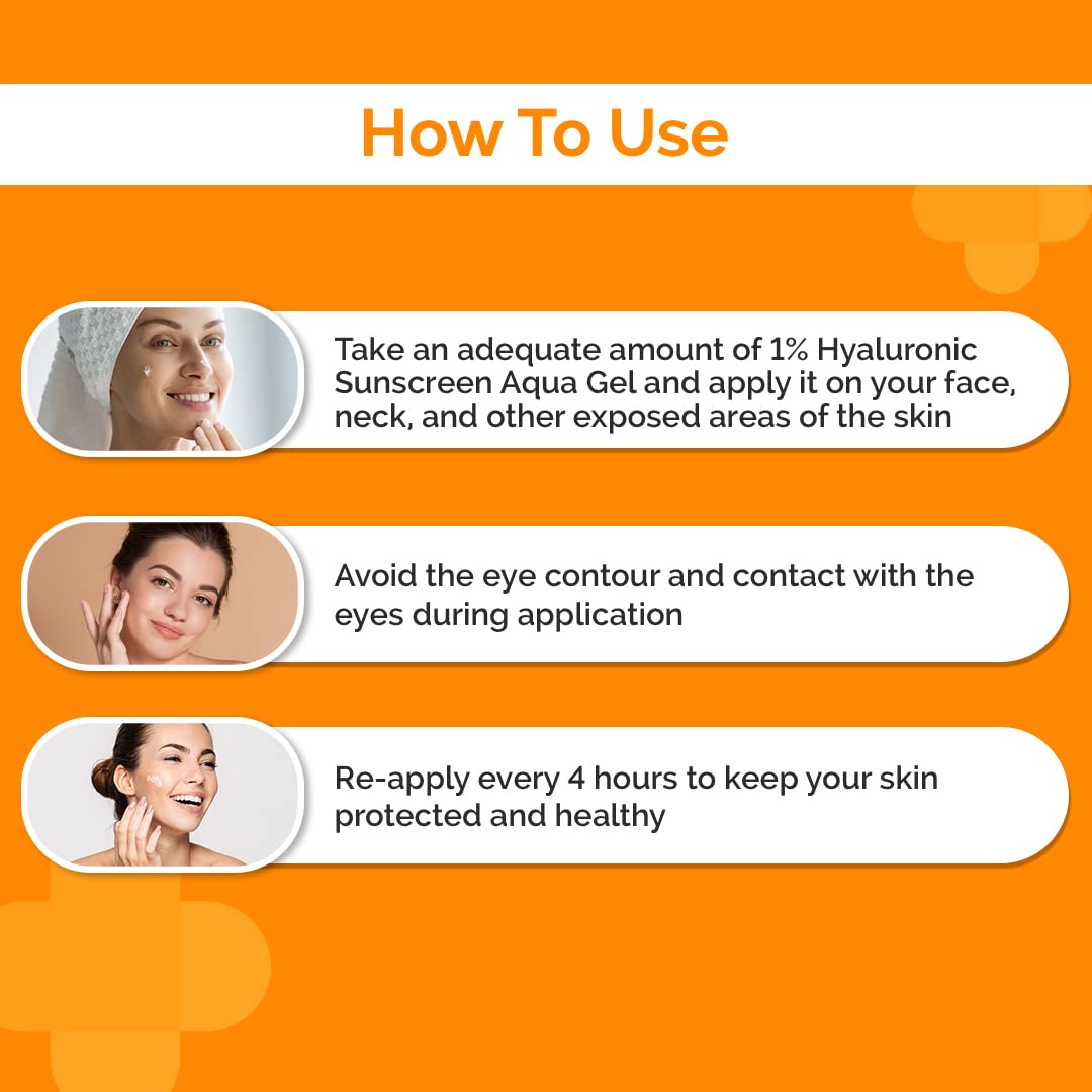 THE DERMA CO 1% HYALURONIC SUNSCREEN AQUA GEL SPF 50 PA++++ I FOR OILY, DRY, ACNE-PRONE SKIN 50GM