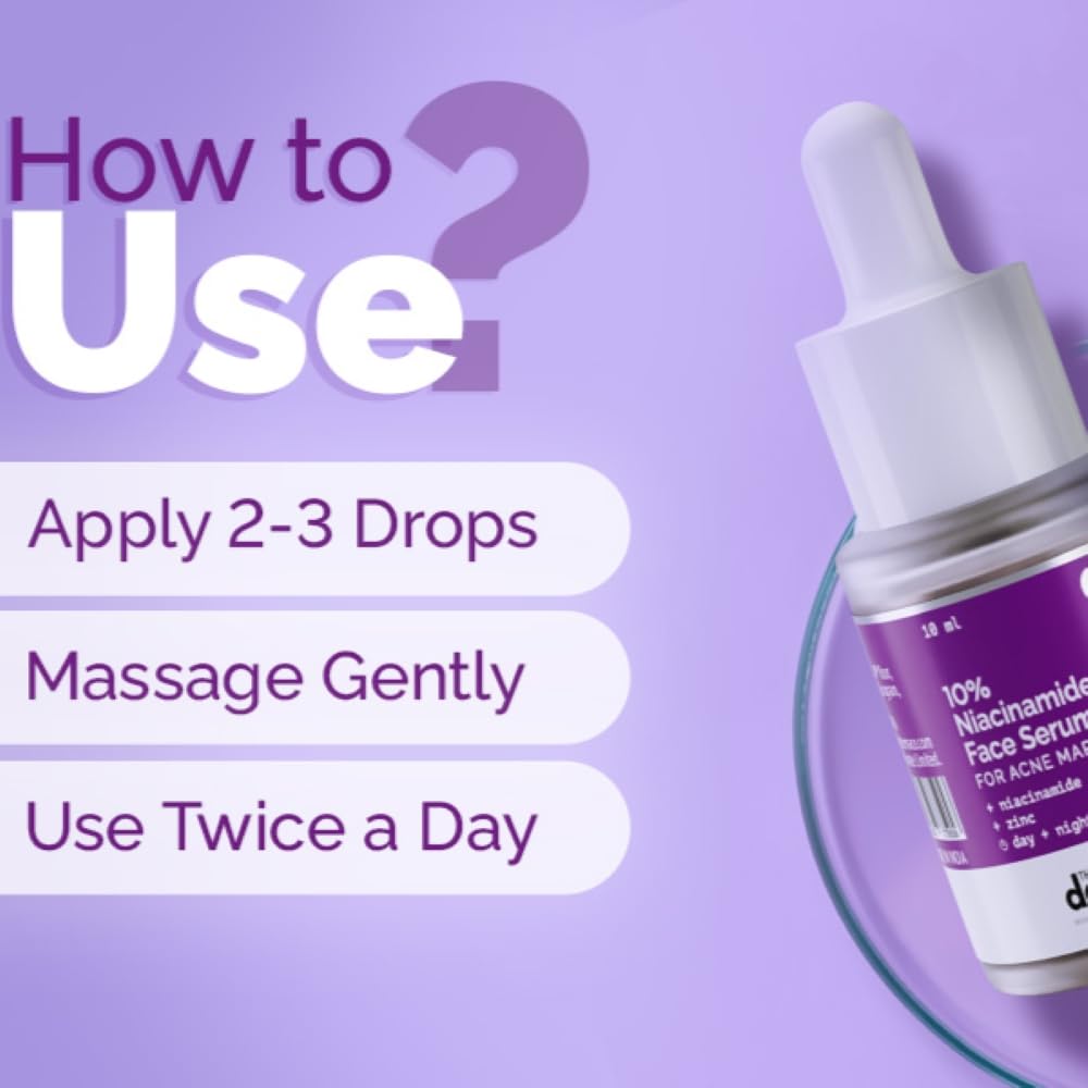 THE DERMA CO 10% NIACINAMIDE FACE SERUM WITH 2% ZINC FADES ACNE MARKS CONTROL OIL ON FACE 10ML