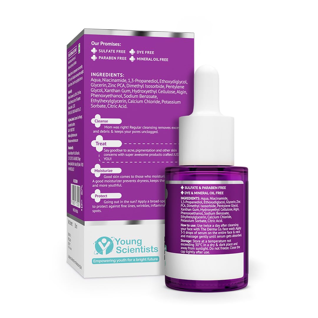 THE DERMA CO 10% NIACINAMIDE FACE SERUM WITH 2% ZINC FADES ACNE MARKS CONTROL OIL ON FACE 30ML