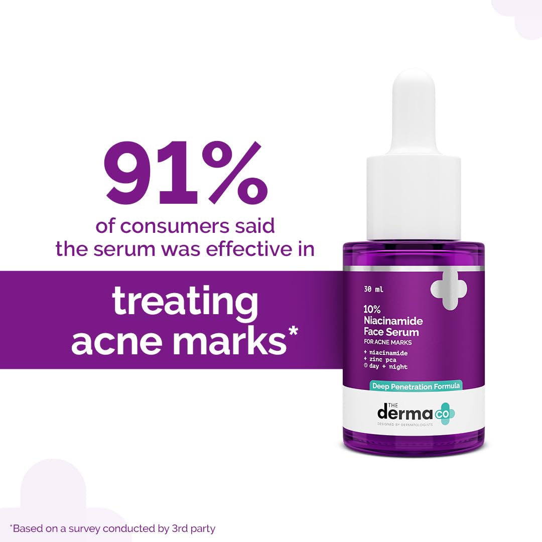 THE DERMA CO 10% NIACINAMIDE FACE SERUM WITH 2% ZINC FADES ACNE MARKS CONTROL OIL ON FACE 30ML