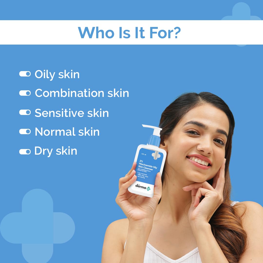 THE DERMA CO 2% NIACINAMIDE OILY SKIN CLEANSER FOR SENSITIVE, OILY & COMBINATION SKIN 125 ML