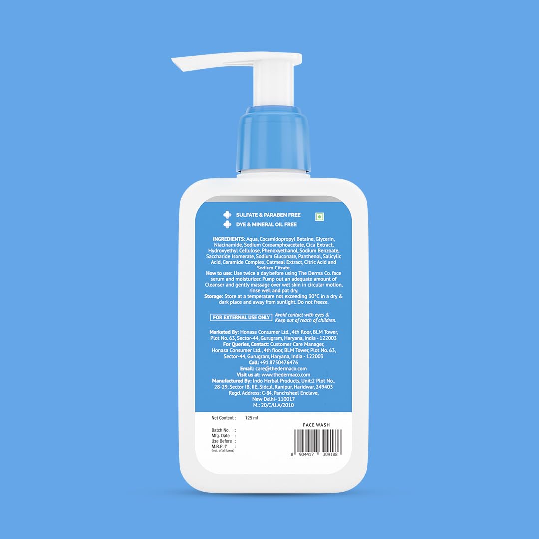 THE DERMA CO 2% NIACINAMIDE OILY SKIN CLEANSER FOR SENSITIVE, OILY & COMBINATION SKIN 125 ML