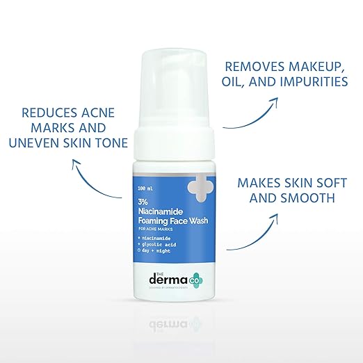 THE DERMA CO 3% NIACINAMIDE FOAMING FACE WASH FOR ACNE MARKS - 100 ML