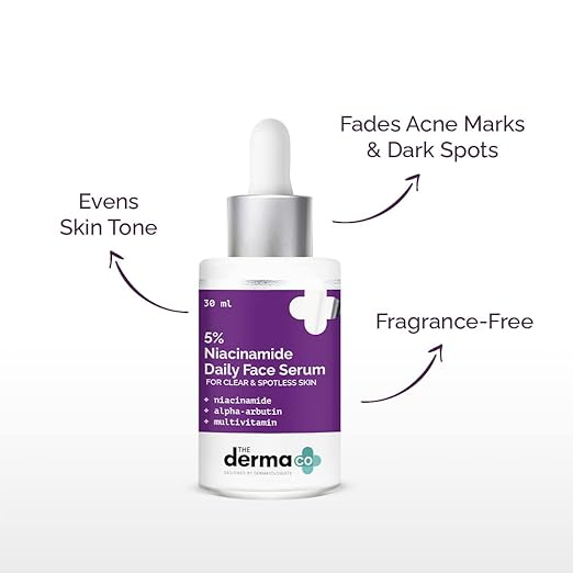 THE DERMA CO 5% NIACINAMIDE DAILY FACE SERUM WITH ALPHA ARBUTIN & MULTIVITAMIN 30ML