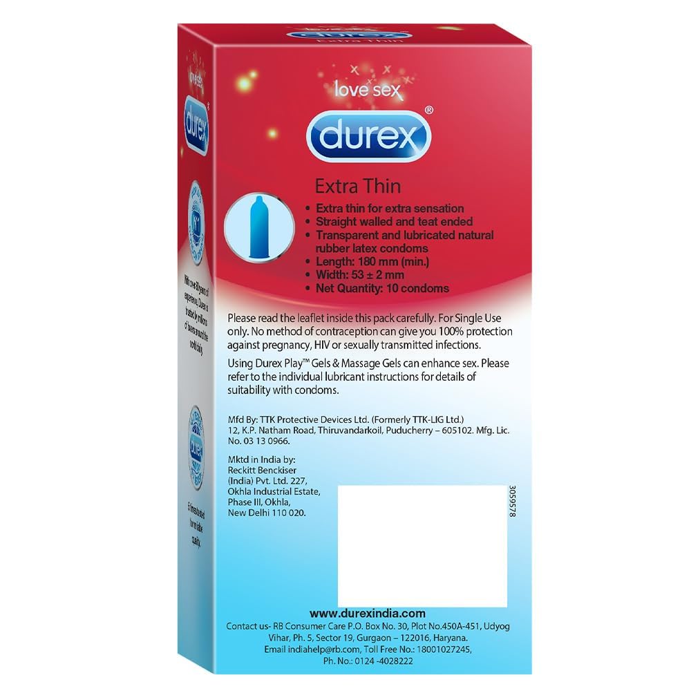 DUREX EXTRA THIN (FLVRS) 1X9X3