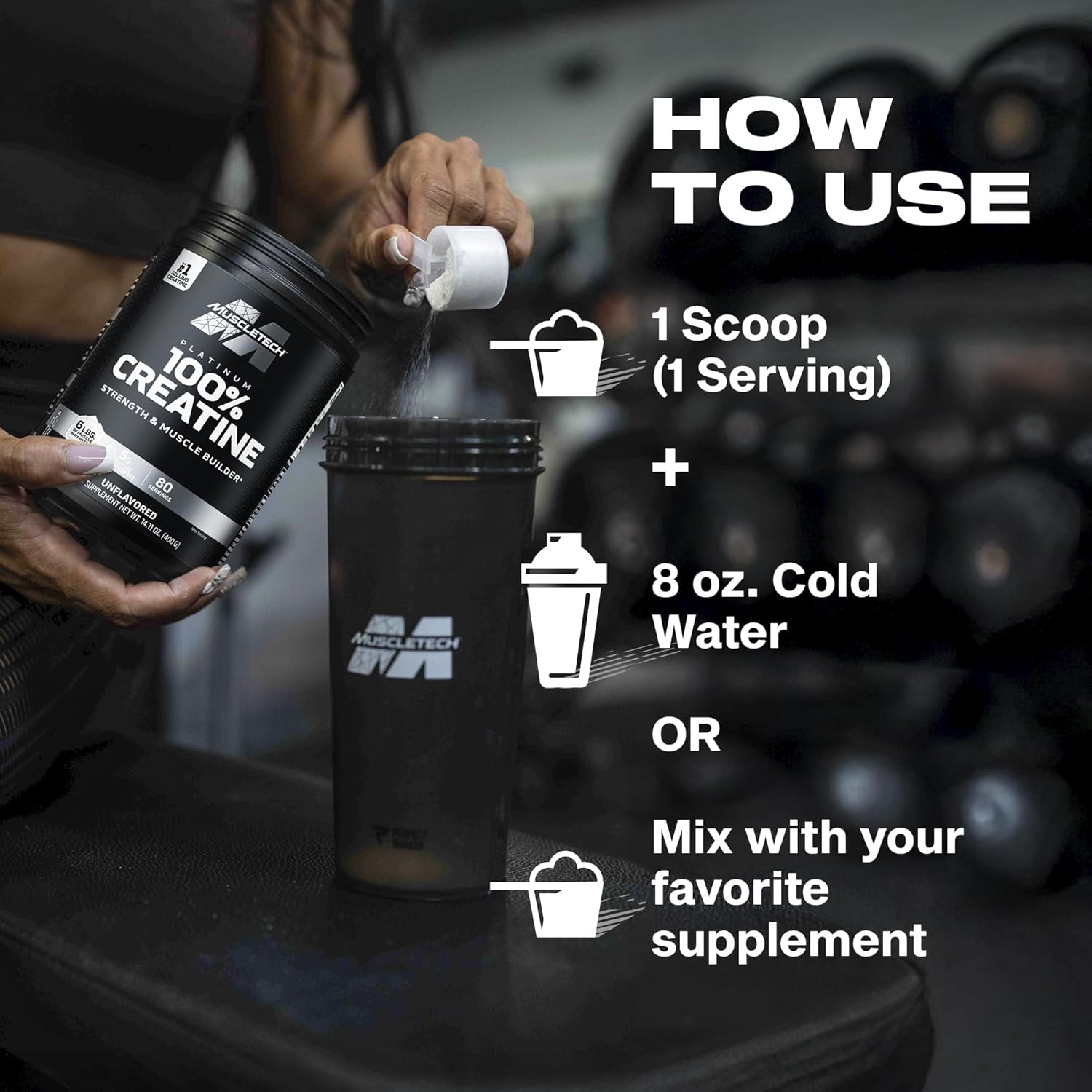MUSCLETECH PLATINUM 100% CREATINE UNFLAVOURED 400GM