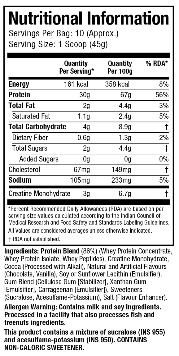 MUSCLETECH NITRO-TECH WHEY PROTEIN, 450G, MILK CHOCOLATE, 30G PROTEIN, 3G CREATINE MONOHYDRATE