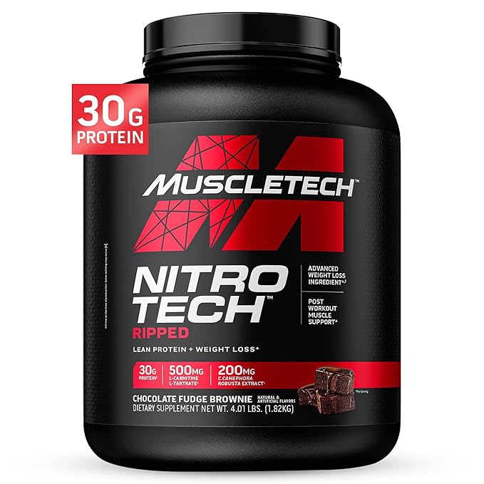 MUSCLETECH PERFORMANCE SERIES NITROTECH RIPPED CHOCOLATE FUDGE BROWNIE 1.81KG