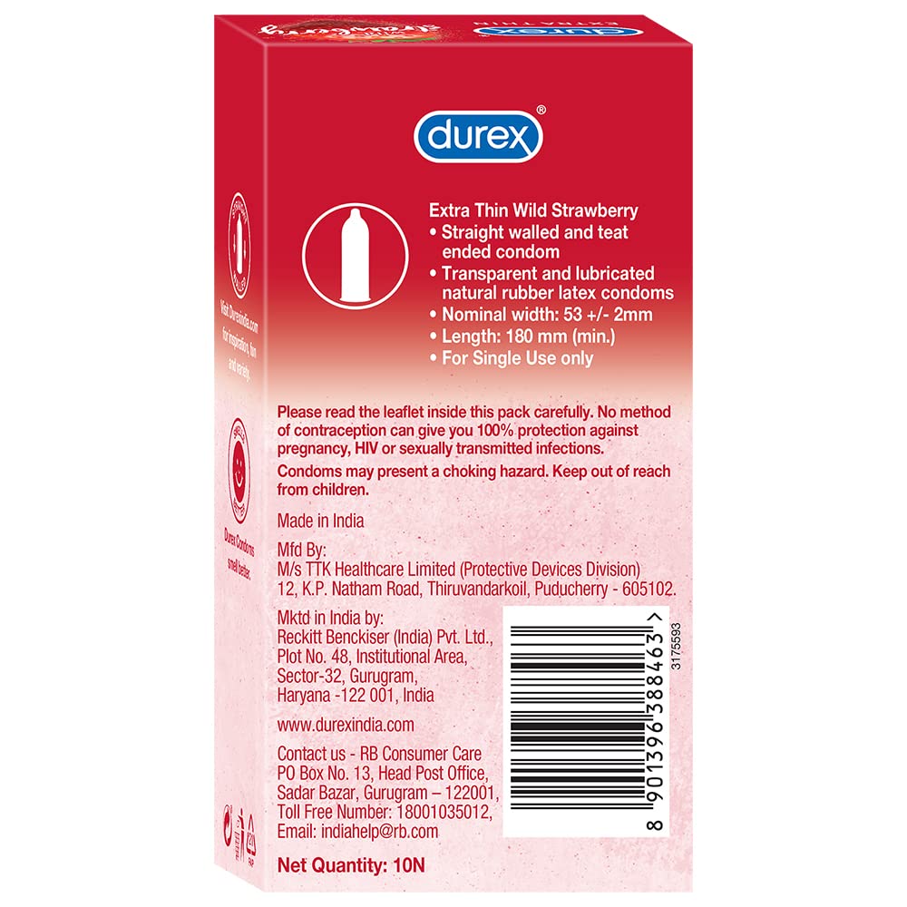 DUREX EXTRA THIN (STRAWBERRY) 1X10