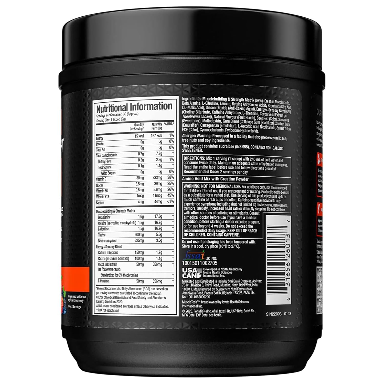 MUSCLETECH VAPOR X5 FRUIT PUNCH BLAST 270 G