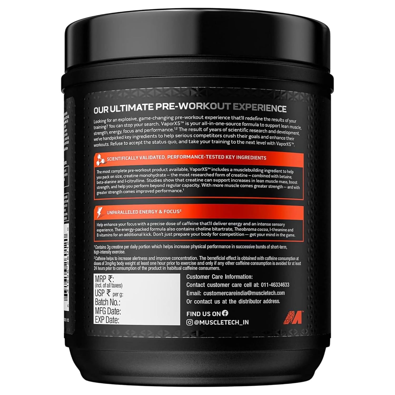 MUSCLETECH VAPOR X5 FRUIT PUNCH BLAST 270 G