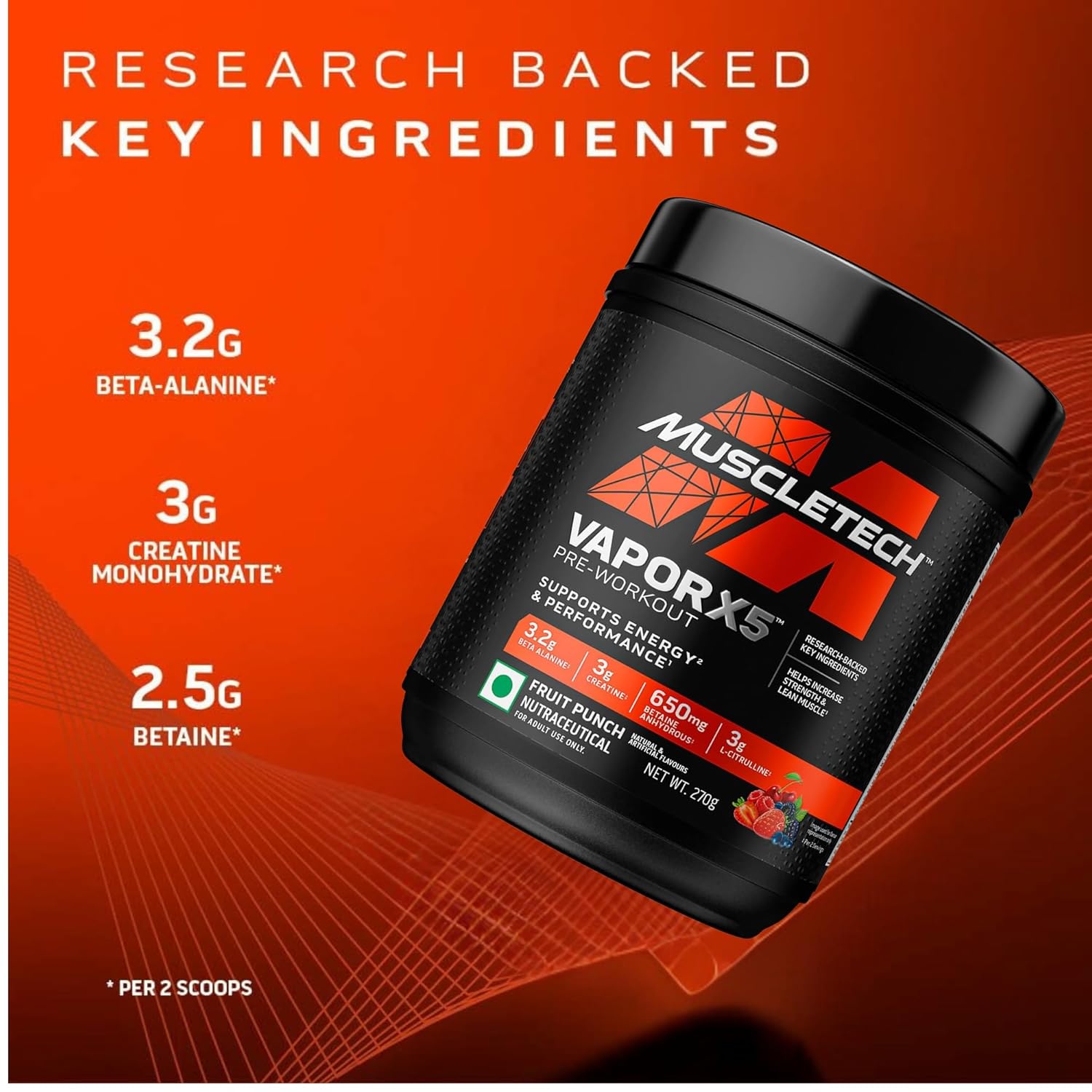 MUSCLETECH VAPOR X5 FRUIT PUNCH BLAST 270 G