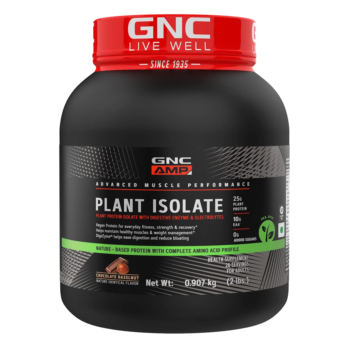 GNC AMP PLANT ISOLATE PROTEIN CHOCOLATE HAZELNUT 2LBS