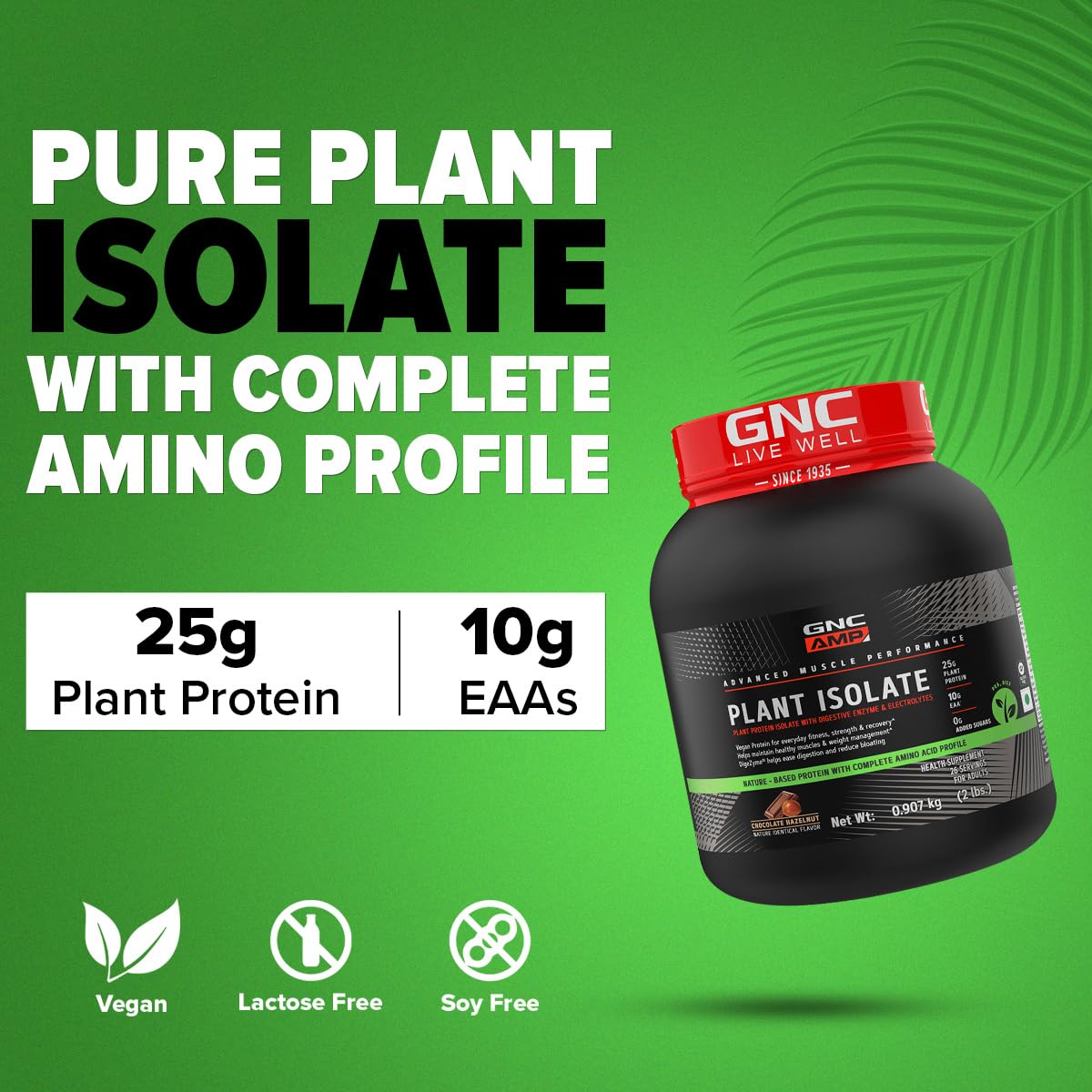 GNC AMP PLANT ISOLATE PROTEIN CHOCOLATE HAZELNUT 2LBS