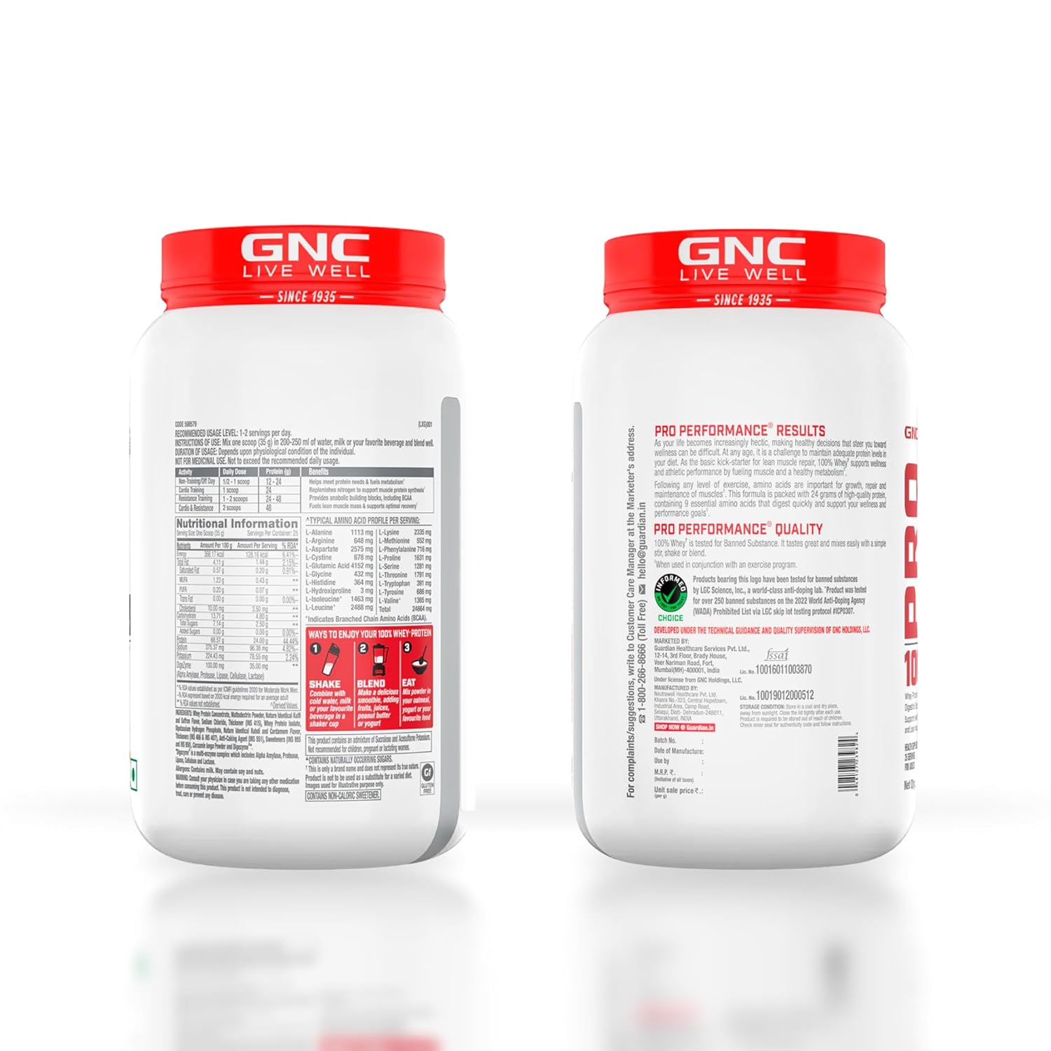 GNC PRO PERFORMANCE 100% WHEY PROTEIN MUSCLE GROWTH MUSCLE RECOVERY 2LBS