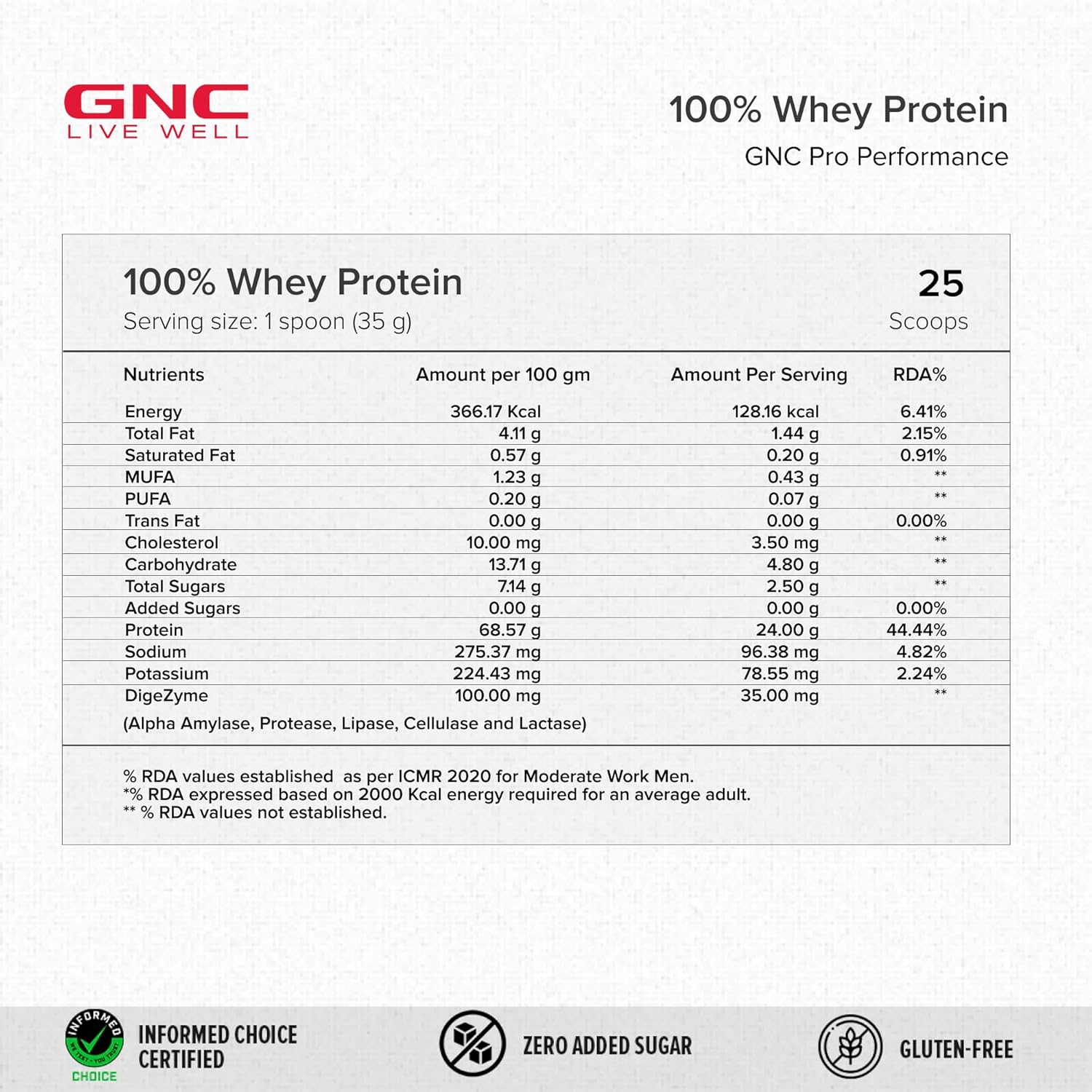 GNC PRO PERFORMANCE 100% WHEY PROTEIN MUSCLE GROWTH MUSCLE RECOVERY 2LBS