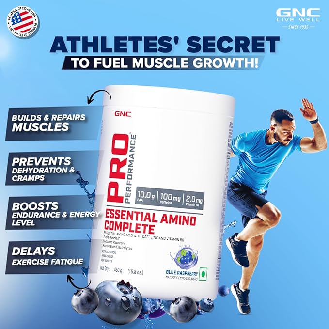 GNC PRO PERFORMANCE ESSENTIAL AMINO COMPLETE BLUE RASPBERRY 450GM
