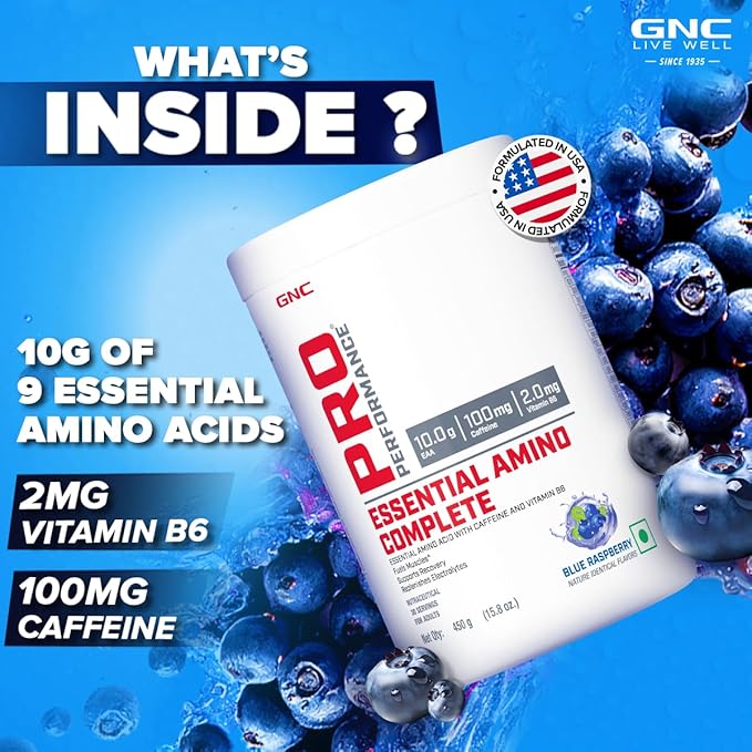 GNC PRO PERFORMANCE ESSENTIAL AMINO COMPLETE BLUE RASPBERRY 450GM