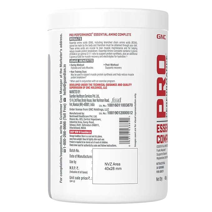 GNC PRO PERFORMANCE ESSENTIAL AMINO COMPLETE BLUE RASPBERRY 450GM