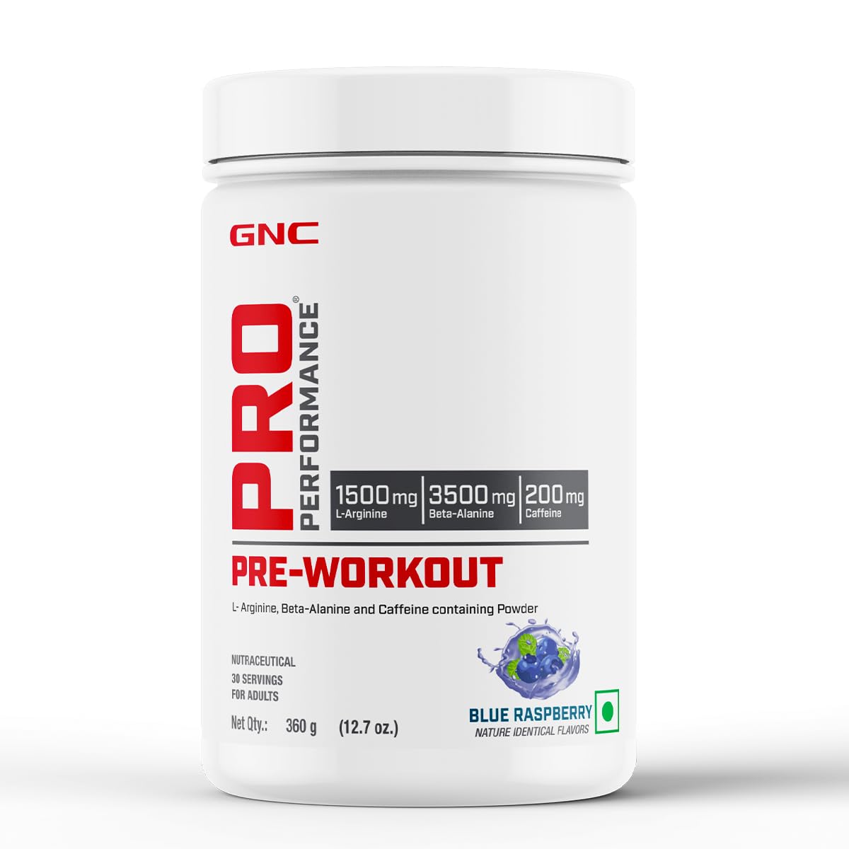 GNC PRO PERFORMANCE PRE-WORKOUT BLUE RASPBERRY 360GM