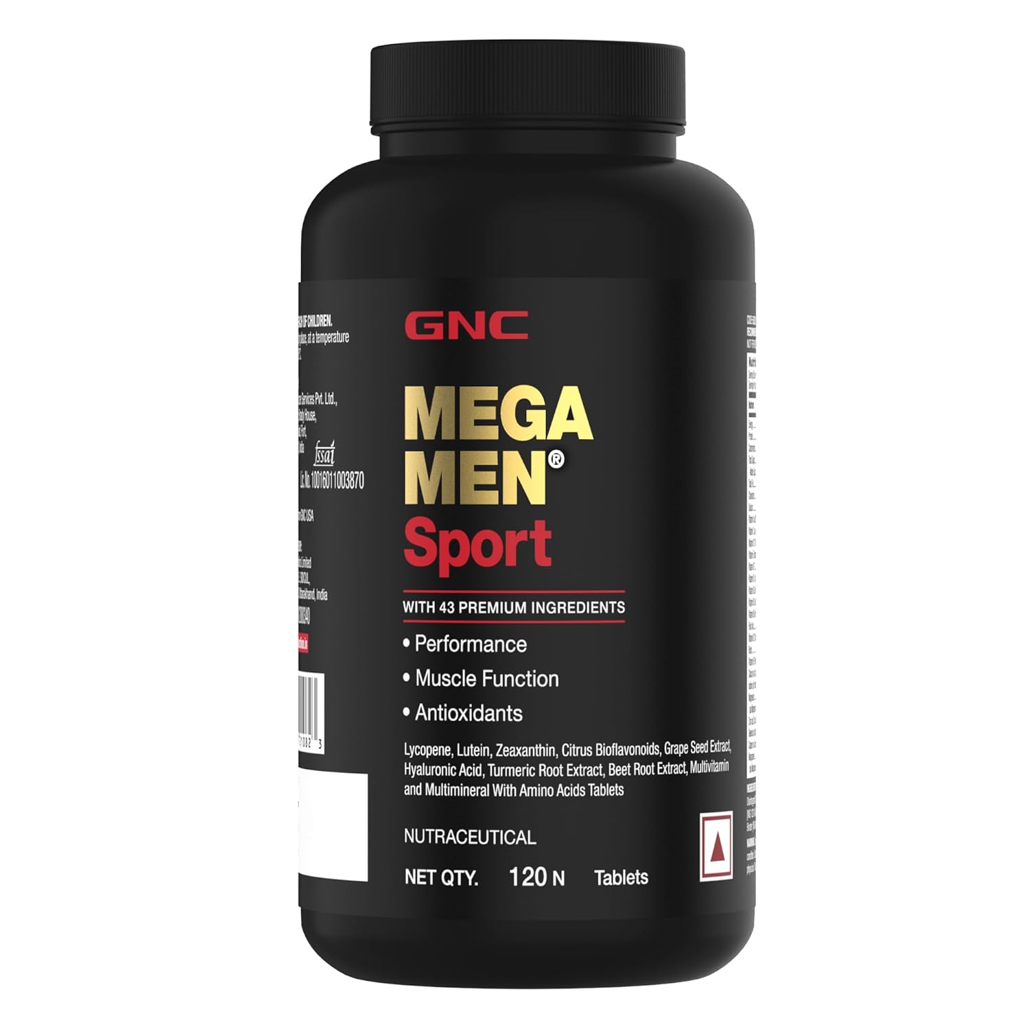 GNC MEGA MEN SPORT MULTIVITAMIN FOR MEN BOOSTS MUSCLE PERFORMANCE 120 TABLETS