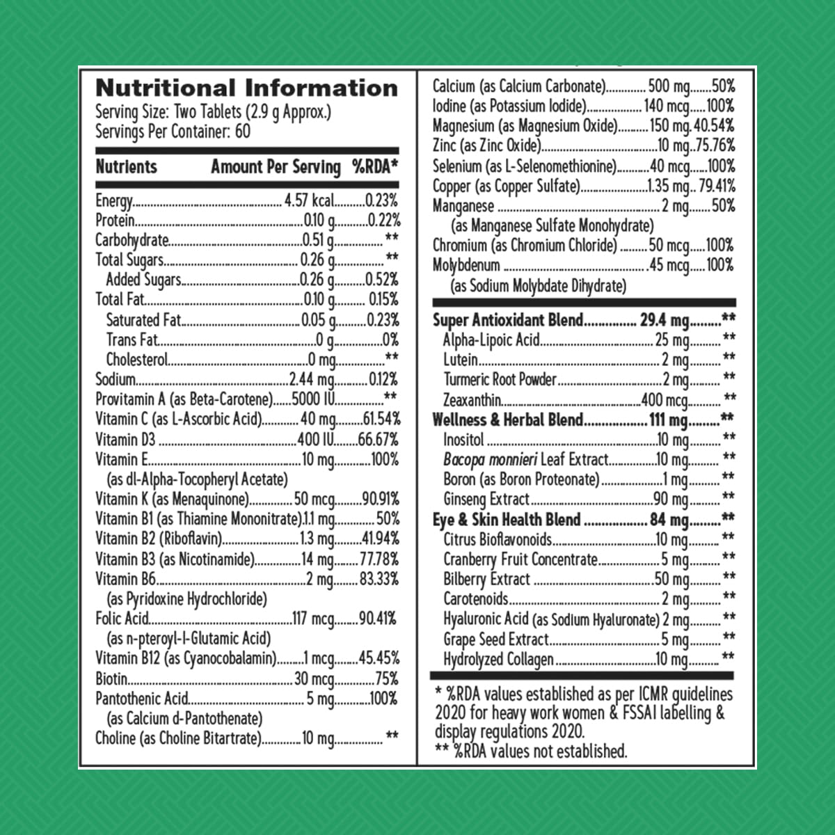 GNC WOMEN'S MULTIVITAMIN 50 PLUS 38 PREMIUM INGREDIENTS COMBATS AGEING 120 TABLETS