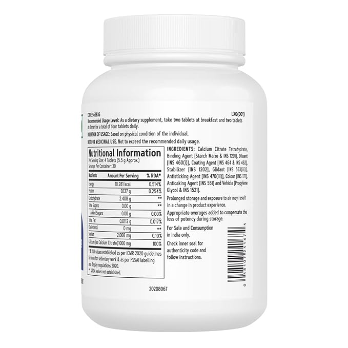 GNC CALCIUM CITRATE 1000MG MOST ABSORBABLE CALCIUM IMPROVES BONE STRENGTH & DENSITY 120 TABLETS