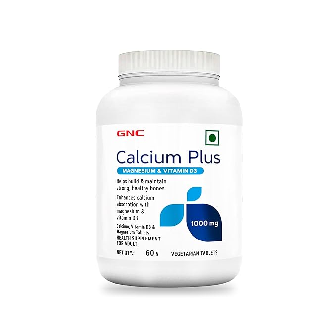 GNC CALCIUM PLUS 1000 MG WITH MAGNESIUM AND VITAMIN D3-60 TABLETS