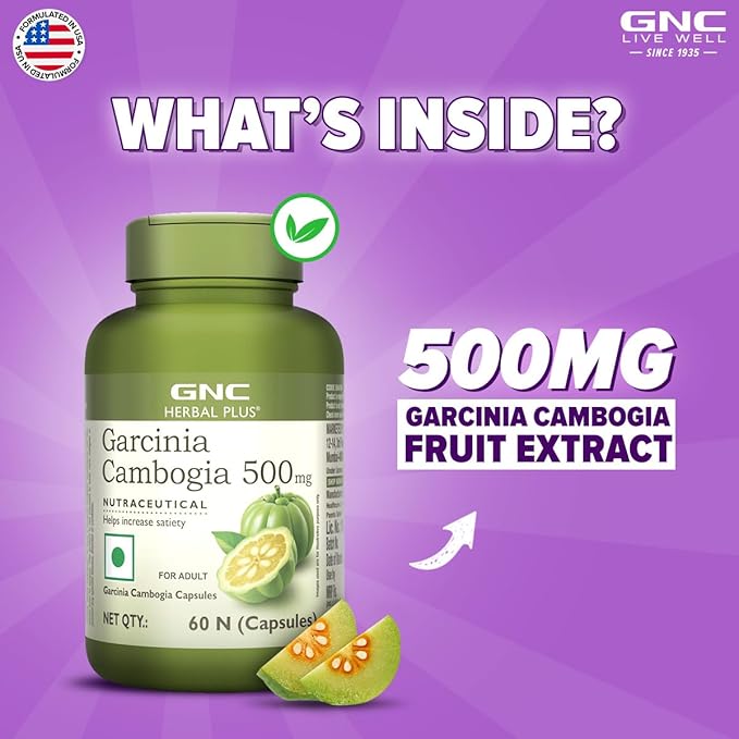 GNC HERBAL PLUS GARCINIA CAMBOGIA AIDS IN WEIGHT LOSS 60 CAPSULES