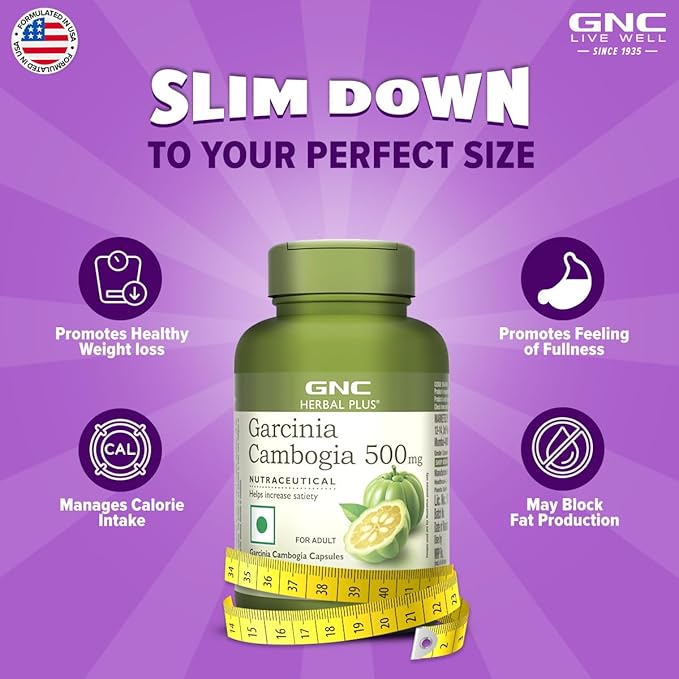 GNC HERBAL PLUS GARCINIA CAMBOGIA AIDS IN WEIGHT LOSS 60 CAPSULES
