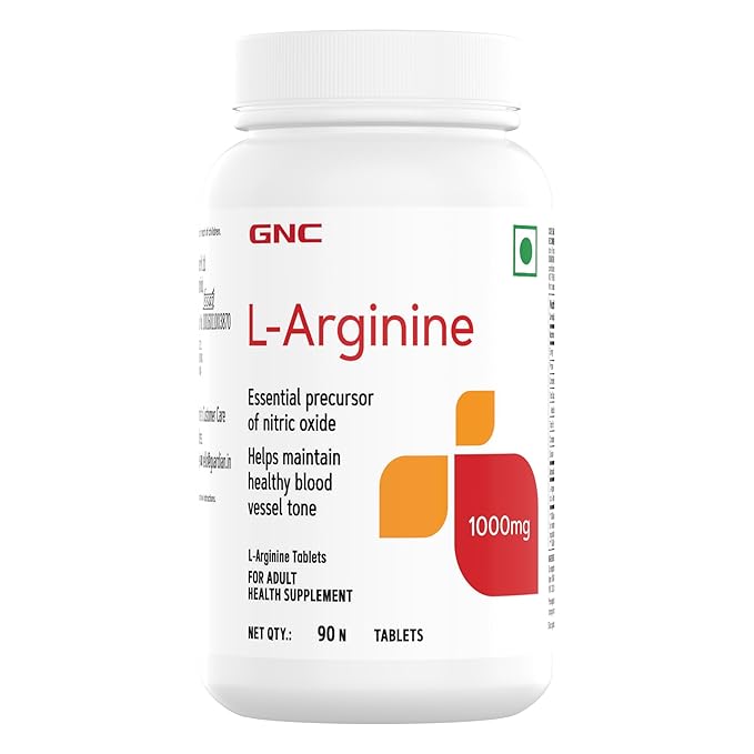 GNC L-ARGININE 1000 MG FUELS MUSCLE GROWTH SUPPORT HEAVY TRAINING 90 TABLETS