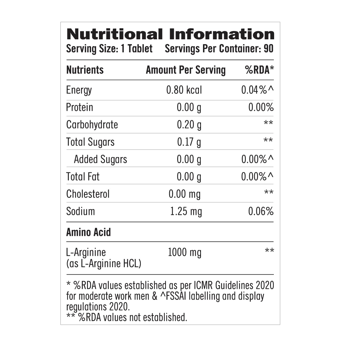 GNC L-ARGININE 1000 MG FUELS MUSCLE GROWTH SUPPORT HEAVY TRAINING 90 TABLETS