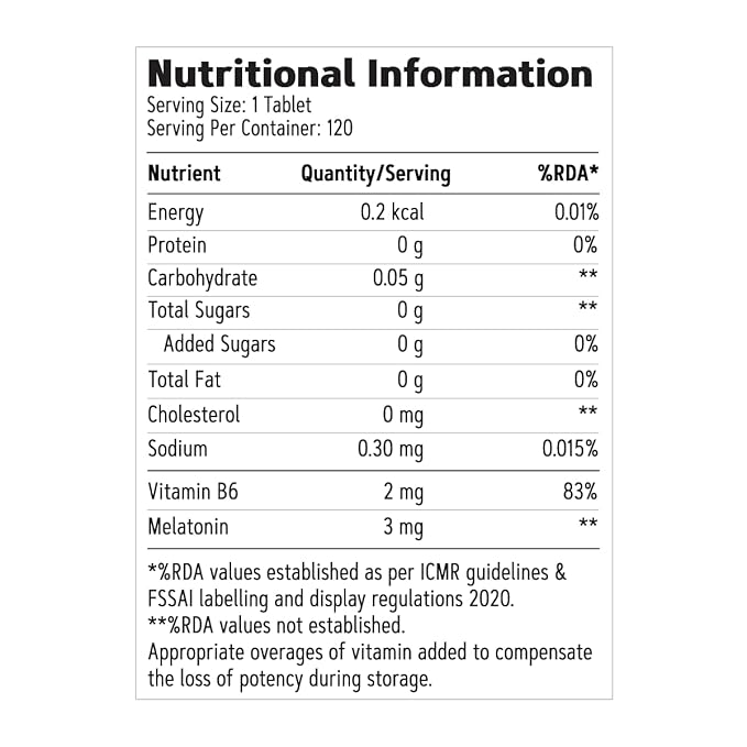 GNC MELATONIN TABLETS WITH VITAMIN B6 PROMOTES DEEP SLEEP HELPS IN RELAXATION 120 TABLETS