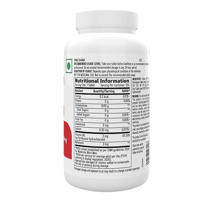 GNC MELATONIN TABLETS WITH VITAMIN B6 PROMOTES DEEP SLEEP HELPS IN RELAXATION 120 TABLETS