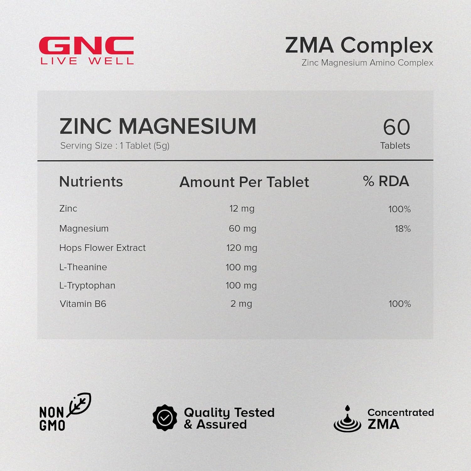 GNC PRO PERFORMANCE ZMA - 60 TABLETS