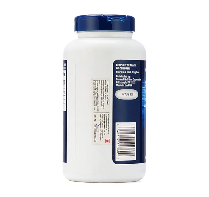 GNC SALMON OIL 1000MG A DIETARY SUPPLEMENT WITH OMEGA-3 FATTY ACIDS 180 SOFTGEL CAPSULES