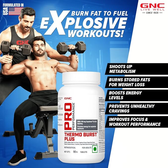 GNC PRO PERFORMANCE THERMO BURST HARDCORE FAT BURNER 90 TABLETS