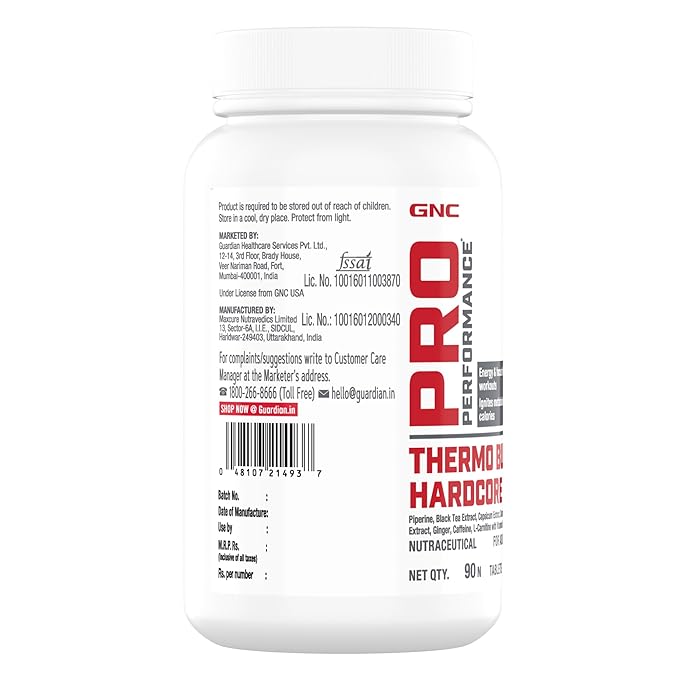 GNC PRO PERFORMANCE THERMO BURST HARDCORE FAT BURNER 90 TABLETS