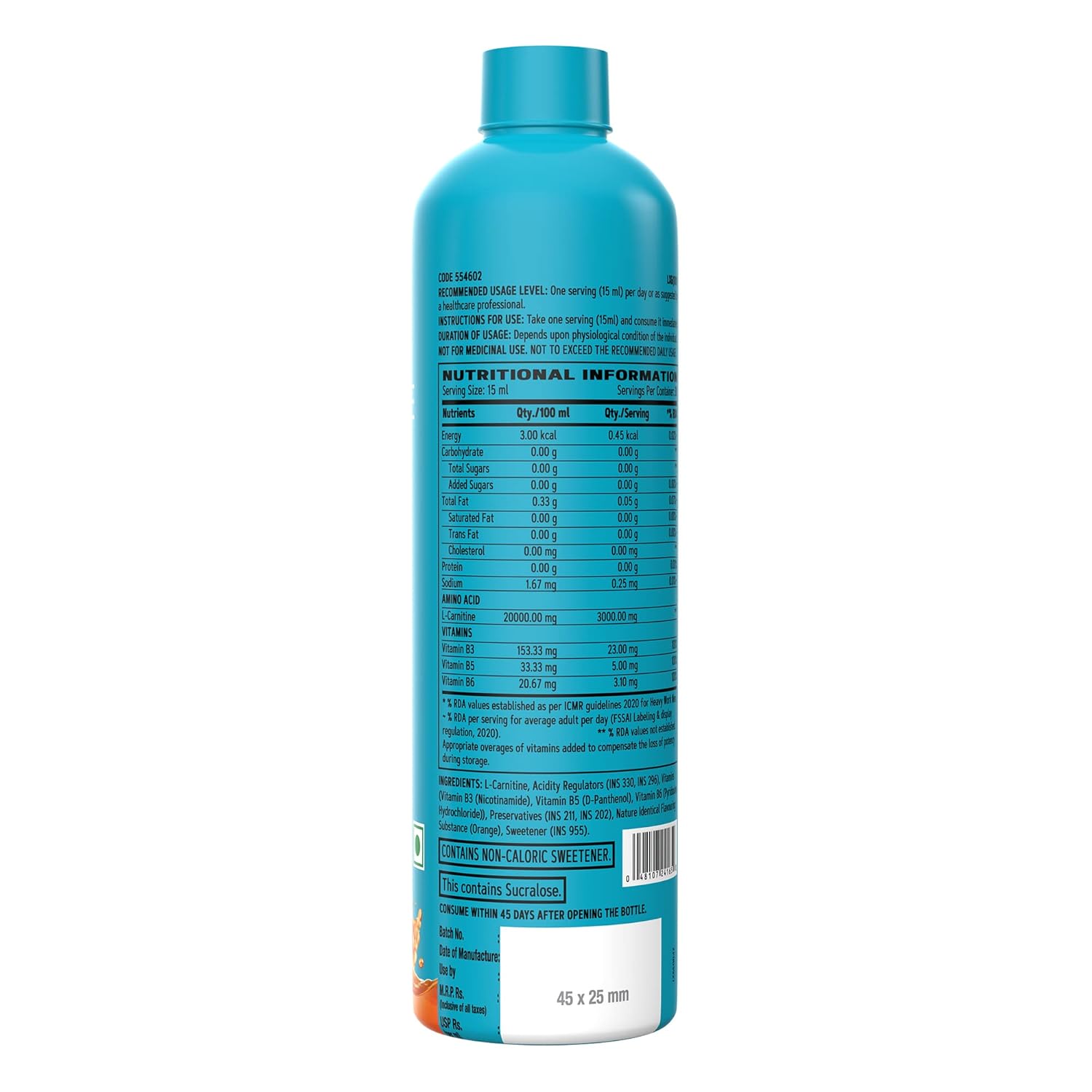 GNC LIQUID L-CARNITINE 3000MG CONVERTS FAT TO MUSCLE  FOR HEALTHY WEIGHT LOSS 450ML
