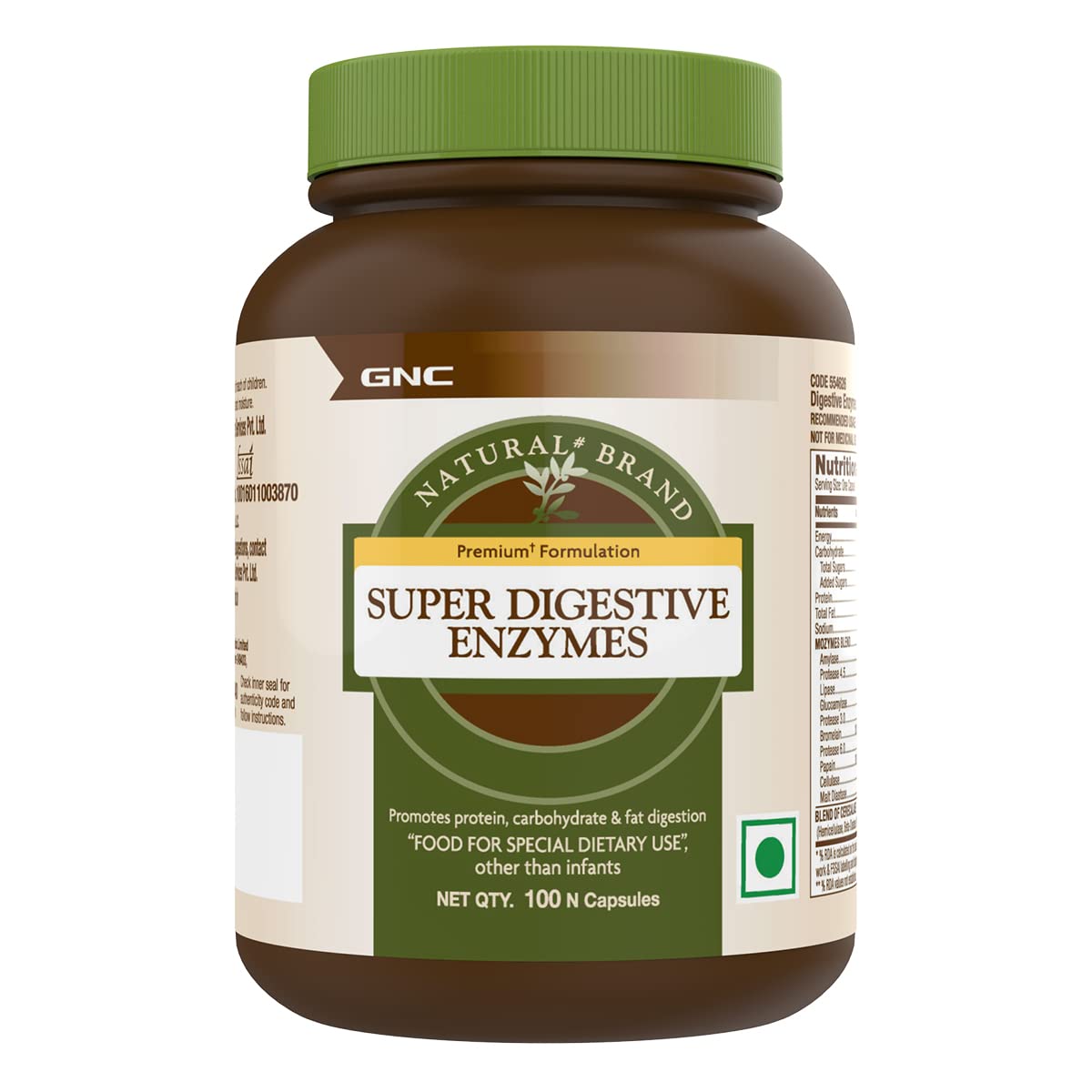 GNC SUPER DIGESTIVE ENZYMES PREBIOTICS & 11 POTENT ENZYMES 100 VEG CAPSULES