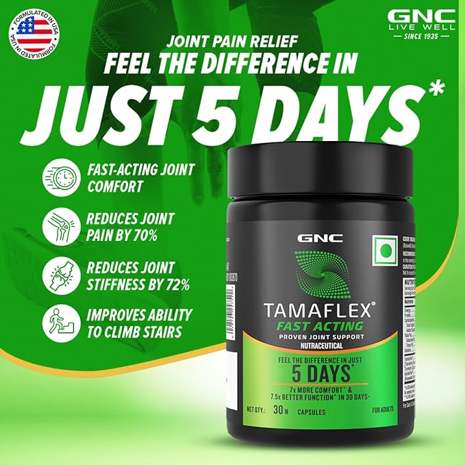 GNC TAMAFLEX FAST-ACTING JOINT COMFORT IN 5 DAYS RELIVES PAIN  30 CAPSULES