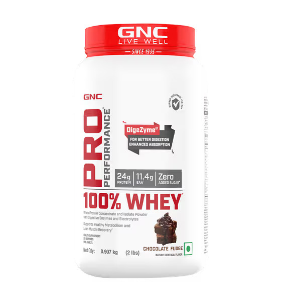 GNC PRO PERFORMANCE WHEY PROTEIN POWDER BOOSTS STRENGTH & ENDURANCE CHOCOLATE FUDGE 5LB