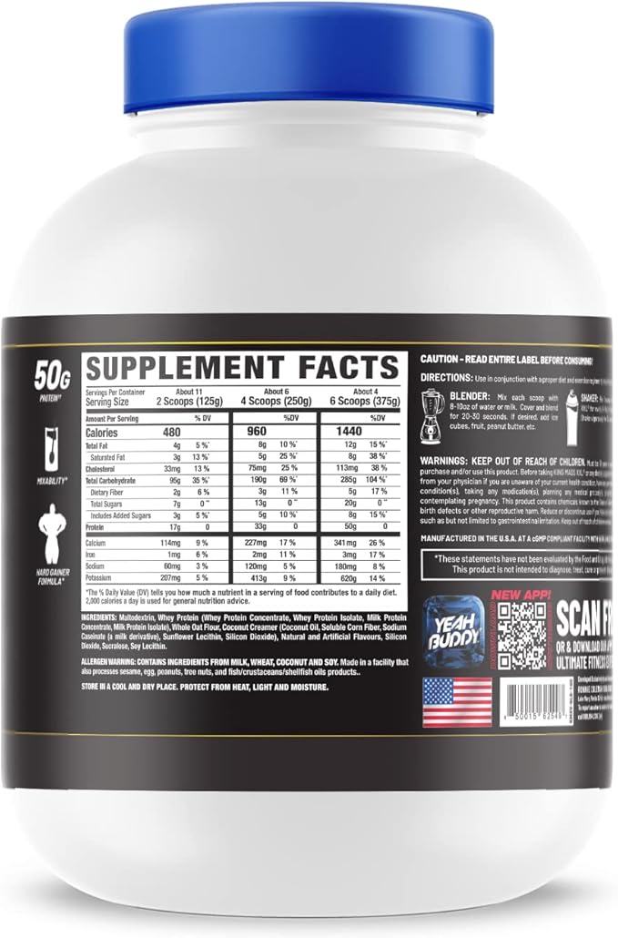 RONNIE COLEMAN SIGNATURE SERIES KING MASS XXL MASS GAINER PROTEIN POWDER VANILLA 6LBS