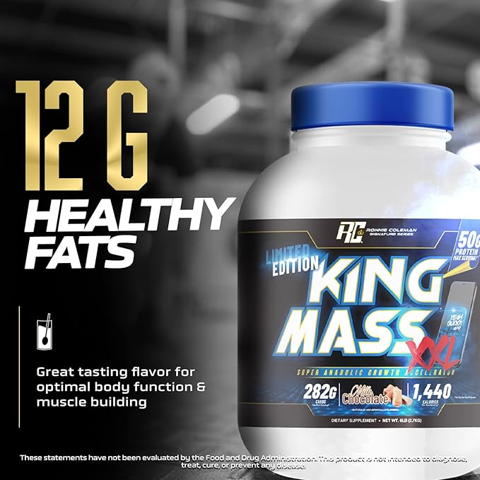 RONNIE COLEMAN SIGNATURE SERIES KING MASS XXL MASS GAINER PROTEIN POWDER VANILLA 6LBS