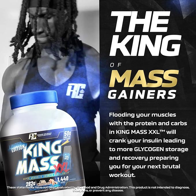 RONNIE COLEMAN SIGNATURE SERIES KING MASS XXL MASS GAINER PROTEIN POWDER VANILLA 6LBS